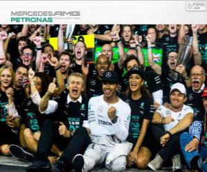 yapboz Lewis Hamilton, Mercedes ile F1 dünya şampiyonu 2014